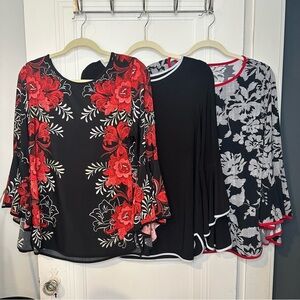 Coco Bianco tops lot of 3, bell sleeves, size Large